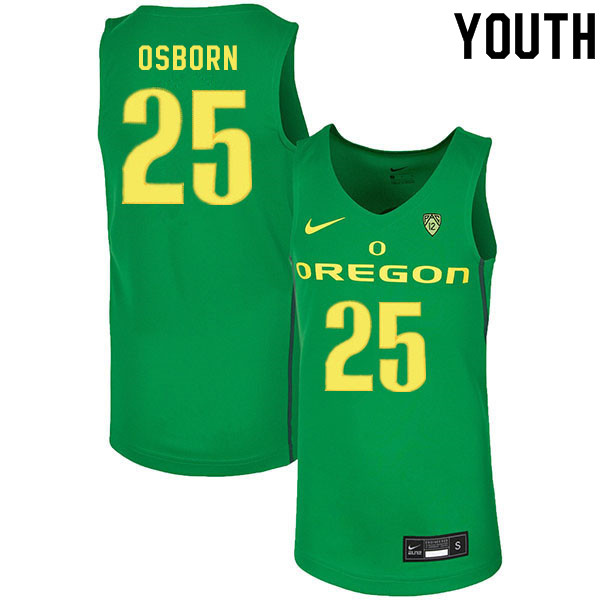 Youth #25 Luke Osborn Oregon Ducks College Basketball Jerseys Sale-Green - Click Image to Close